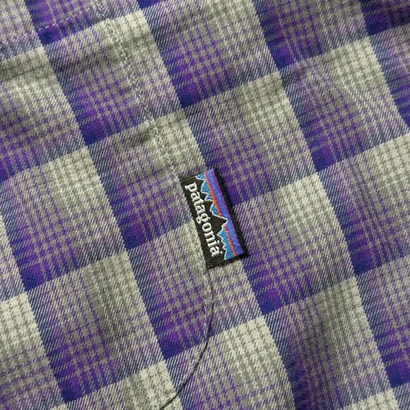Patagonia Men's Pima Cotton Flannel Shirt - Purple/Grey - Picture 4 of 6